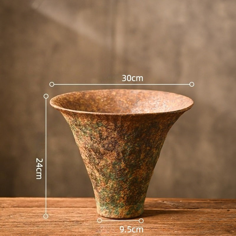 Hand-Thrown Wide-Mouth Stoneware Planter