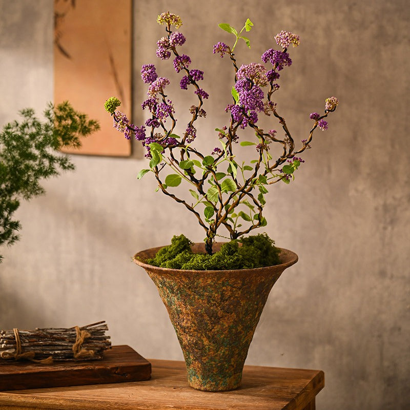 Hand-Thrown Wide-Mouth Stoneware Planter