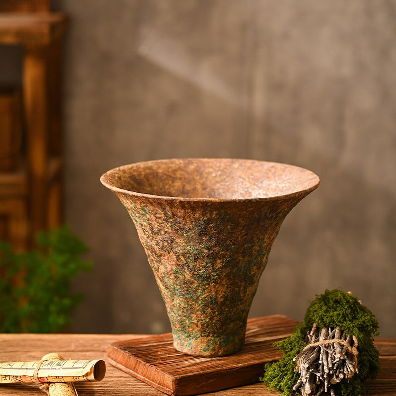 Hand-Thrown Wide-Mouth Stoneware Planter