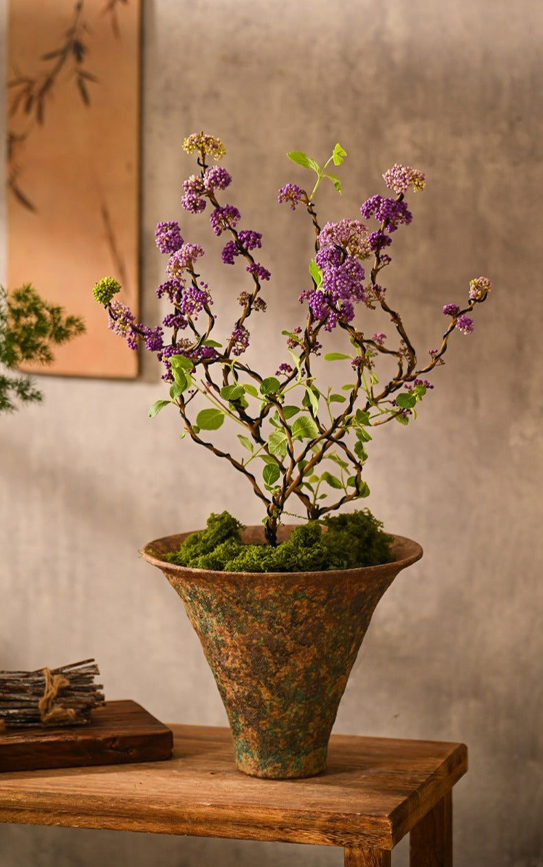 Hand-Thrown Wide-Mouth Stoneware Planter