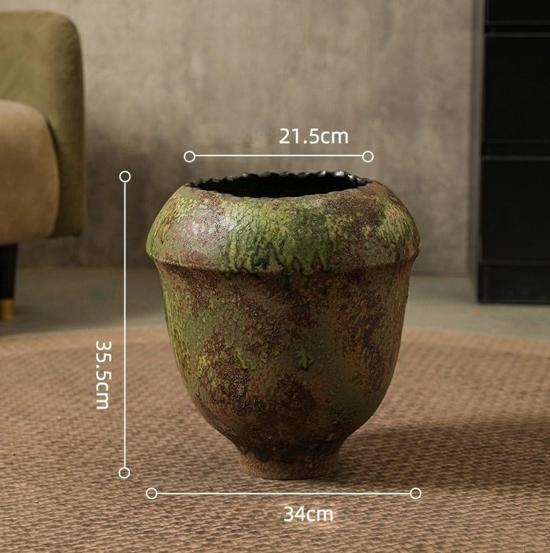 Hand-Thrown Bulb Planter — Sage Patina, Scalloped Rim
